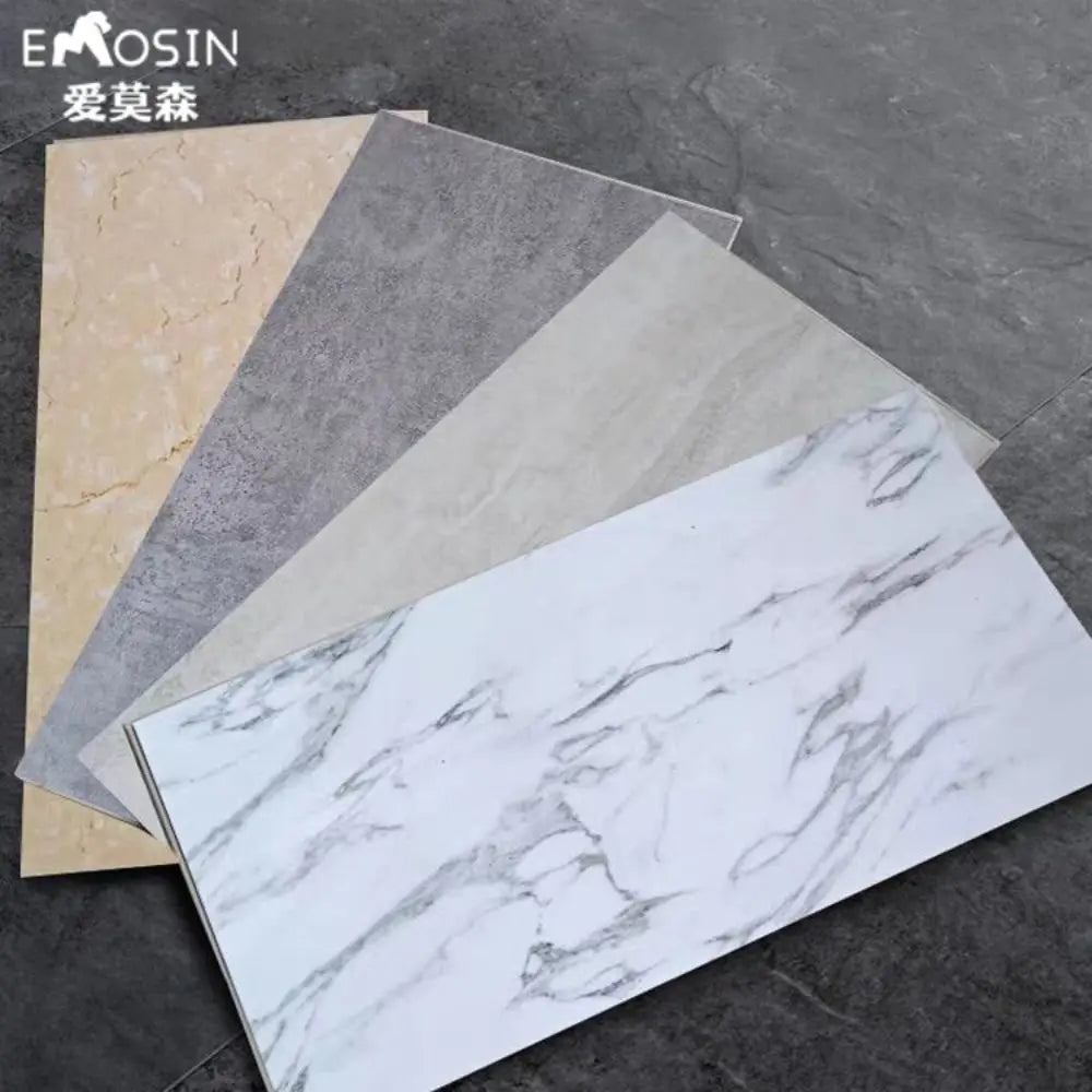 Waterproof 4mm 5mm 6mm Interlock PVC Plastic Vinyl Plank Sheet Click Ceramic Look Like Stone Marble Spc Flooring Tiles