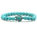 Turquoise Tortoise Gemstone Beads Bracelet 8mm Crystal Stretch Beaded for Women Men for Gifts Weddings Stone Protection Healing