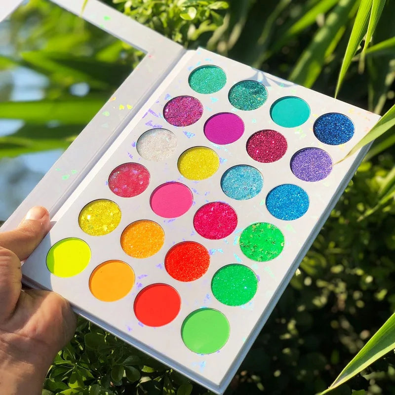 Private Label  Pressed Power Eye Shadow Palette 24 Colors Matte Shimmer Glitter Eyeshadow