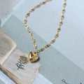 Dainty 14k Gold Plated Lip Chain Love Heart Charm Adjustable Stainless Steel Bracelets for Women