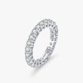 Ailmay 925 Sterling Silver Luxury Full Zircon Sparkling Stackable Setting Finger Ring for Women Wedding Engagement Fine Jewelry