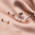Fashion Sweet 925 Sterling Silver Single Freshwater Pearl Stud Earrings for Women Birthday Gifts