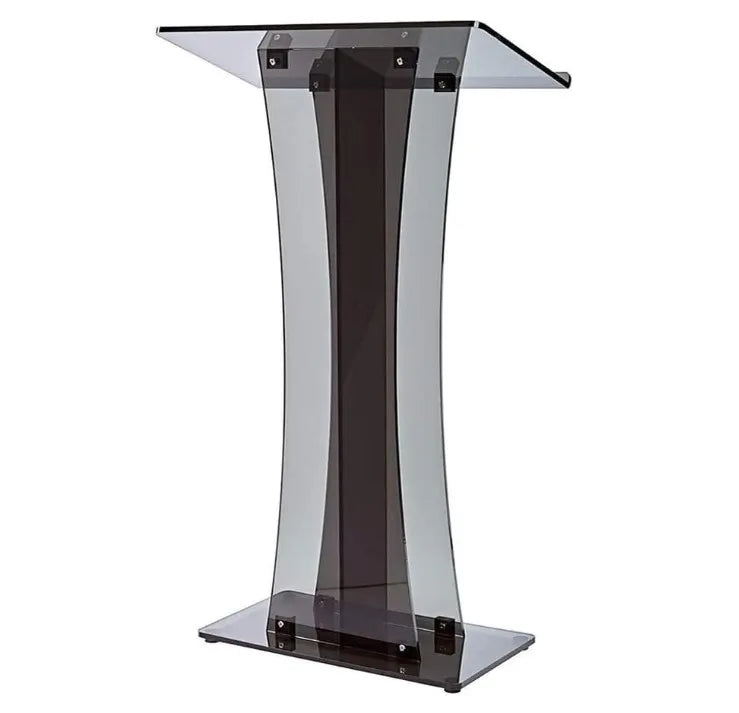Clear Podium Stand Acrylic Pulpits for Churches Professional Portable Presentation Podium Lectern with Wide Reading Surface