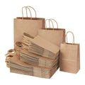 Various Sizes Restaurant Brown Kraft Packaging Kids Fried Chicken Salad Portable Takeout with Handle 21*11*27 Natural Paper Bag