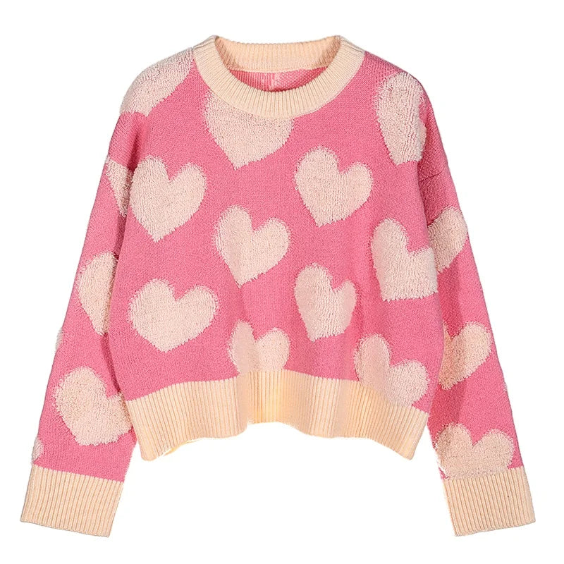 Custom OEM & ODM Women Sweater Long Sleeve Jacquard Knitwear Crew Neck Women Clothes Knit Top Winter Knitted Women Sweater
