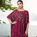 Traditional Dubai Abaya Dress Embroidered Loose Kaftan with Sequins for Muslim Women & Middle East Party Dress