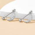 Premium High Quality Gold Plated Zircon Piercing Surgical 316L Stainless Steel Fashion Unisex Nipple Rings Jewelry