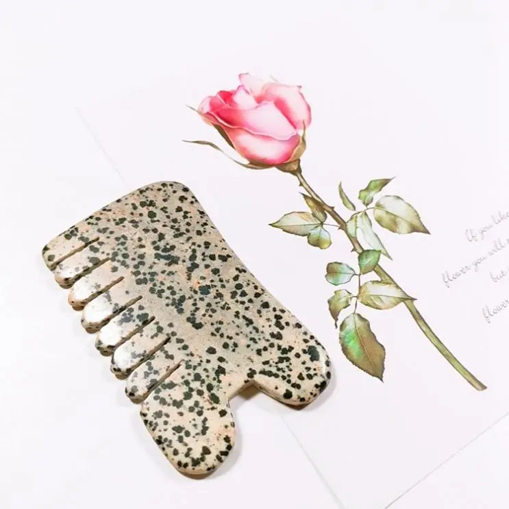 2026 Dalmation jasper Crystal Guasha Gua Sha Jade Scraping Massage Tool For Body and Back