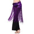 Sparkling Unisex Triangular Long Fringe Hip Scarf for Belly Dance Costume