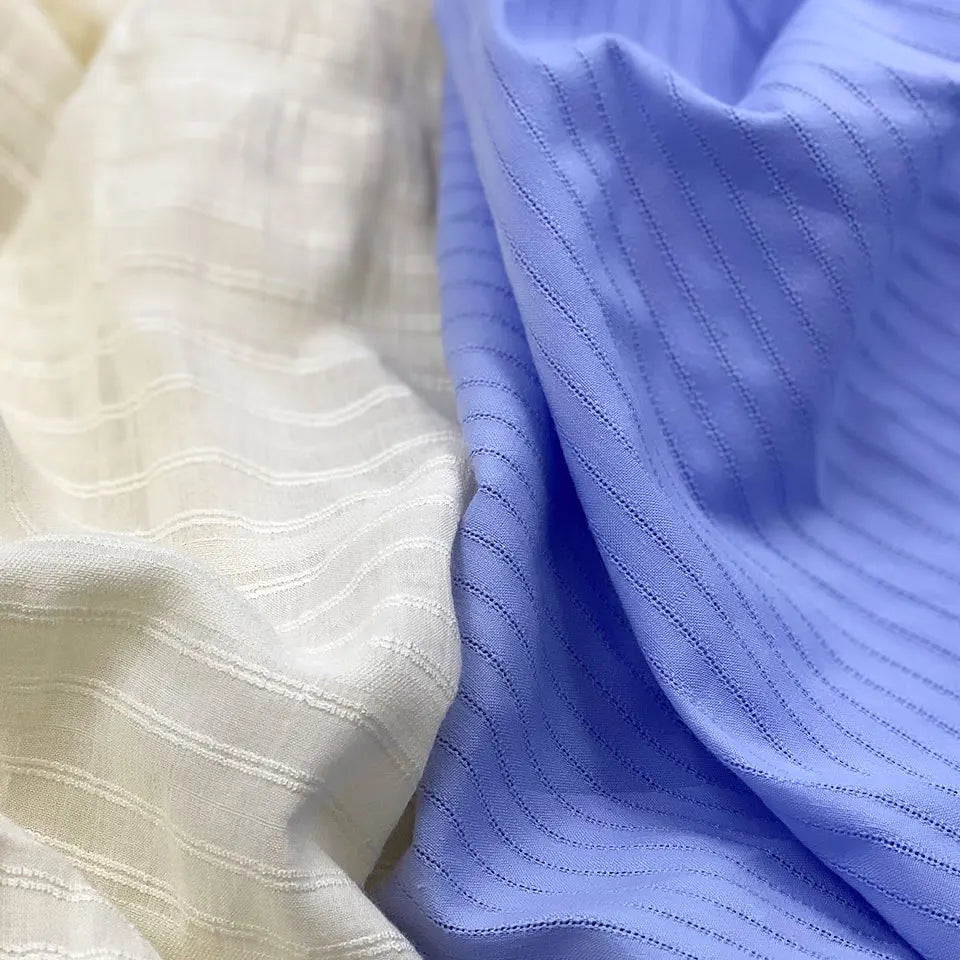 Shaoxing Trading Woven Wholesale Blouse Dress Cheapest Rayon Factory Stripe Dobby Cotton Viscose Fabric by the Yard