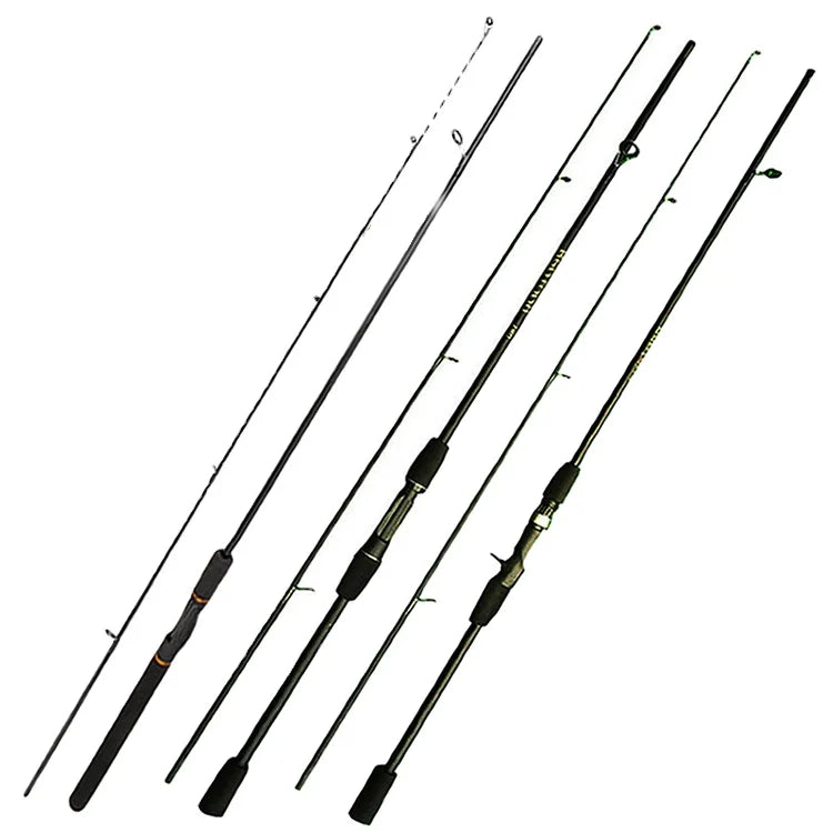 1.6m 1.8m 2.1m 2.4m 2 Sections H Carbon Hard Casting Fast Action Freshwater Spinning Rod for Carp River Lake Boat/Raft Use
