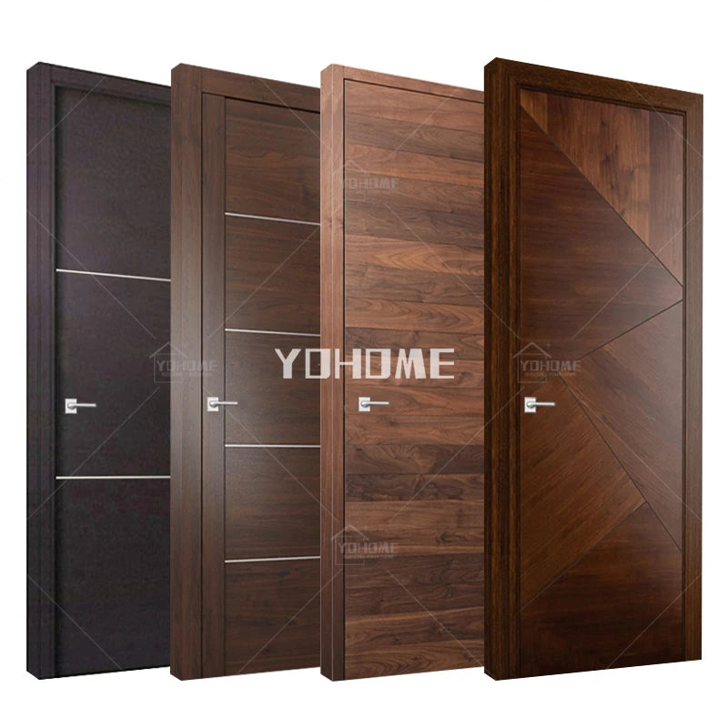 Guangdong Yohome Fire Rated Interior Wooden Doors Modern Interior Doors for Hotel Room Design Drawing Room Door