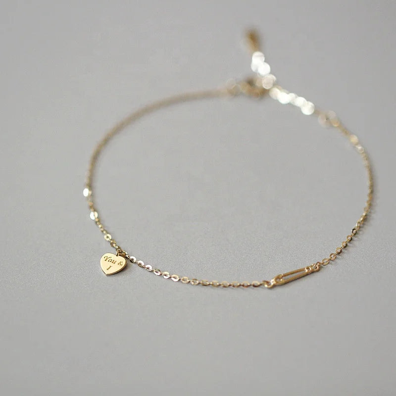 Contracted Temperament Little Heart Design 925 Sterling Silver Adjustable Women Jewelry Bracelets