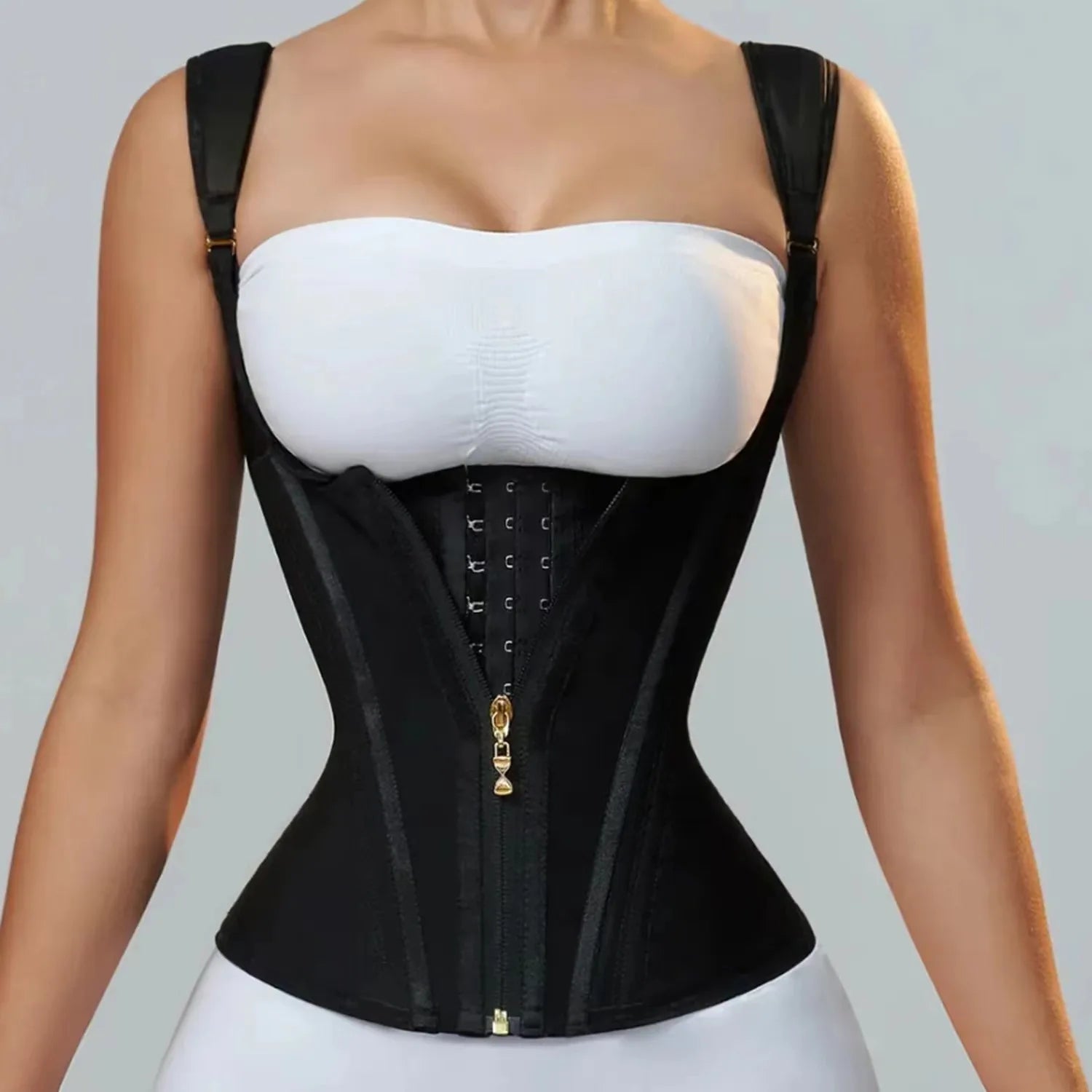 Factory Direct Foreign Trade High Elasticity Vest Model Tummy Corset With Zip Women's Shapewear Top