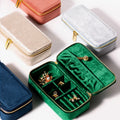 Custom Logo Portable Velvet Jewelry Box with Ring Earring Flannelette Travel Organizer for Jewelry Storage and Packaging