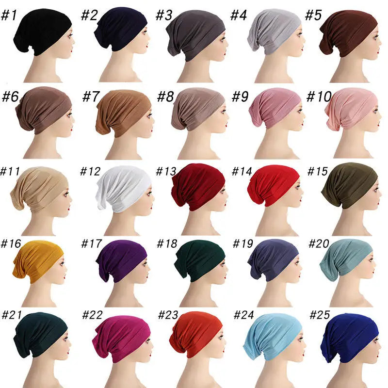 Sharut 25 Colors Wholesale Custom Jersey Cotton Cheaper Solid Color Muslim Malaysia Inner Hijab for Muslim Women