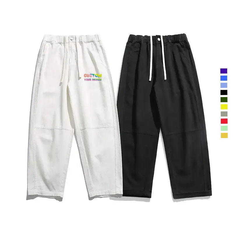Custom Spring Casual Country Fashion Cargo Pants Men's Retro All Matching Loose Waist Trousers Men