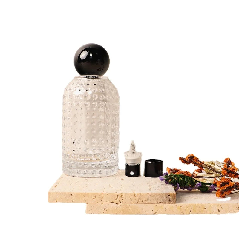 Cosmetics Packaging Perfume Bottles with Blackspray Fragrance Glass Wholesale OEM Pineapple Empty 50ml 100ml Screen Printing