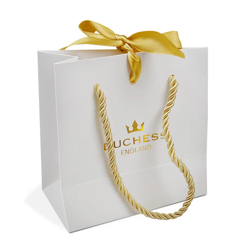 Free Small White Color Custom Paper Gift Bags with Your Own logo Gold Foil Stamping with Handle