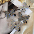 Shiny Bright 6CM Butterfly Hair Clip for Women Hairpins Hair Accessories with Rhinestone Shine