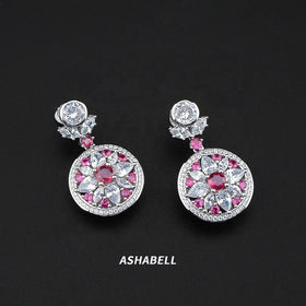 Zircon Bridal Earrings Wedding Jewelry S925 Sterling Silver Ruby Sunflower CZ Stone 925 Silver Luxury Retro Gift Vintage Flower