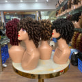 Cuticle Aligned Hair Cambodian Raw Hair African Women Spring Curl   Machine Made Bangs Wigs #N for Black Woman