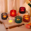 DIY Candlestick Retro Luxury Relief Pattern Handmade Candle Jar Empty Glass Candle Jar with Metal Lids for Candle Making