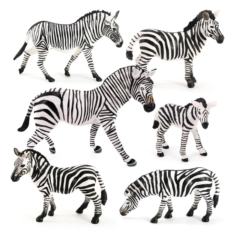 Wholesale Solid PVC Simulation Statue Model Animal Figures Zebra Horse Figures Animal Figurines Toys