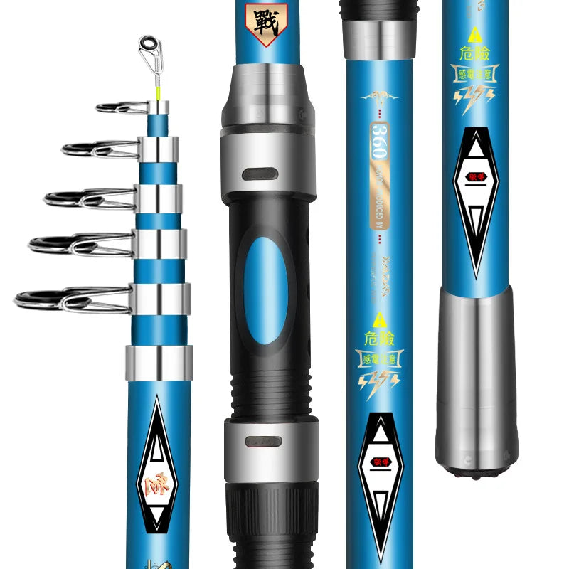 Cheap Price Glass Fiber Portable Telescopic Sea Pole Fly Fishing Rod and Reels Fish