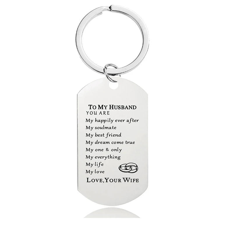 Factory Silver Stainless Steel to My Wife Husband Boyfriend Girlfriend You Are My Shine Keychains