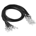 Custom Korea Cotton Cord Necklace 1.5 2mm Braided Waxed Cotton with Stainless Steel Leather Cord Rope Necklace
