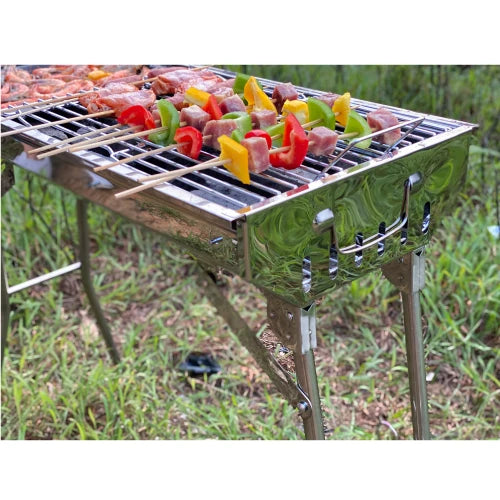 Modern Outdoor Camping Stainless Steel Charcoal Portable BBQ Grill with Adjustable Height and Flame Safety Device