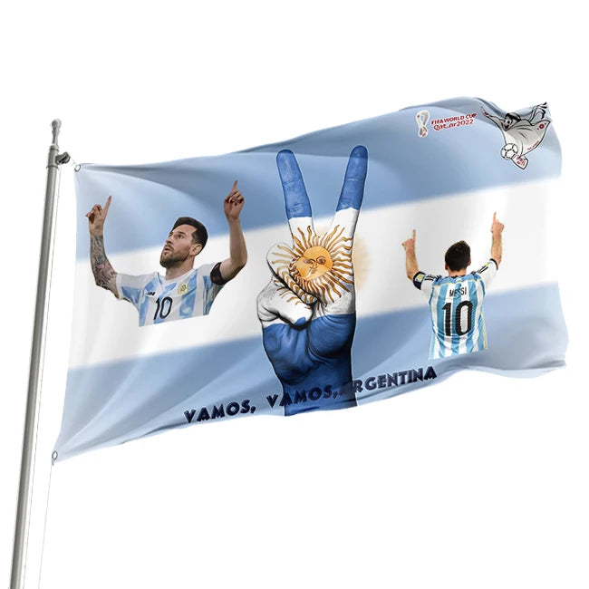 90x150cm 100% Polyester Flag Custom 3x5 Outdoor  American Flag Patch Buckle Custom Messi Argentina Flag