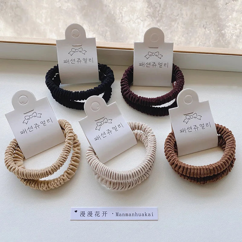 Thick Seamless Brown Hair Ties Ponytail Holders Hair Accessories Scrunchies No Damage for Thick Hair