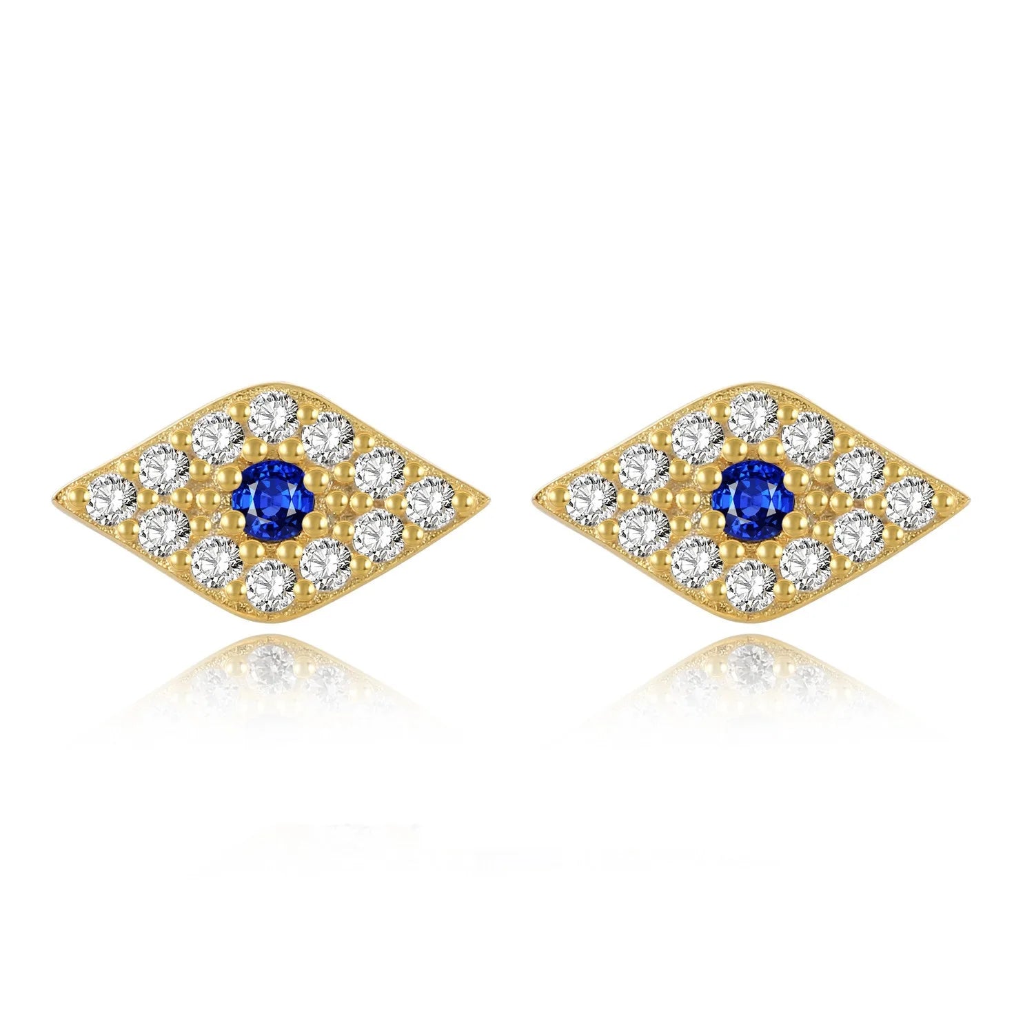 925 Sterling Silver Evil Eyes Diamond Stud Earrings Trendsetter Silver Jewelry