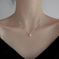 925 Sterling Silver Water Drop Pendant Small Charm Necklace Chain Wholesale Simple Jewelry