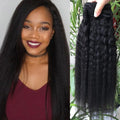 2026 New Top Quality Seamless Clip in Hair Extension  Natural Black Yaki Clip in Kinky Straight Hair Extension