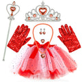 Princess Tutu Skirt Set for Girls With Tulle Skirt Jewelry Crown Wand Arm Sleeves for Parties and Gifts