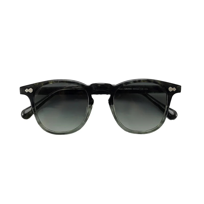 Acetate Square Sunglasses High-definition Nylon Lenses UV400 Fashion Orange/Green Full Rim Women MegaBDM