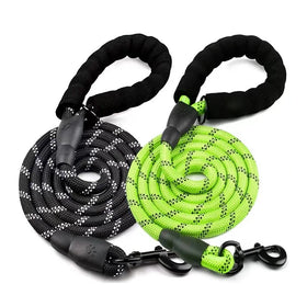 Heavy Duty Nylon Braided Dog Leash Reflective Pet Traction Rope with Handle for Large Dogs Walking Training