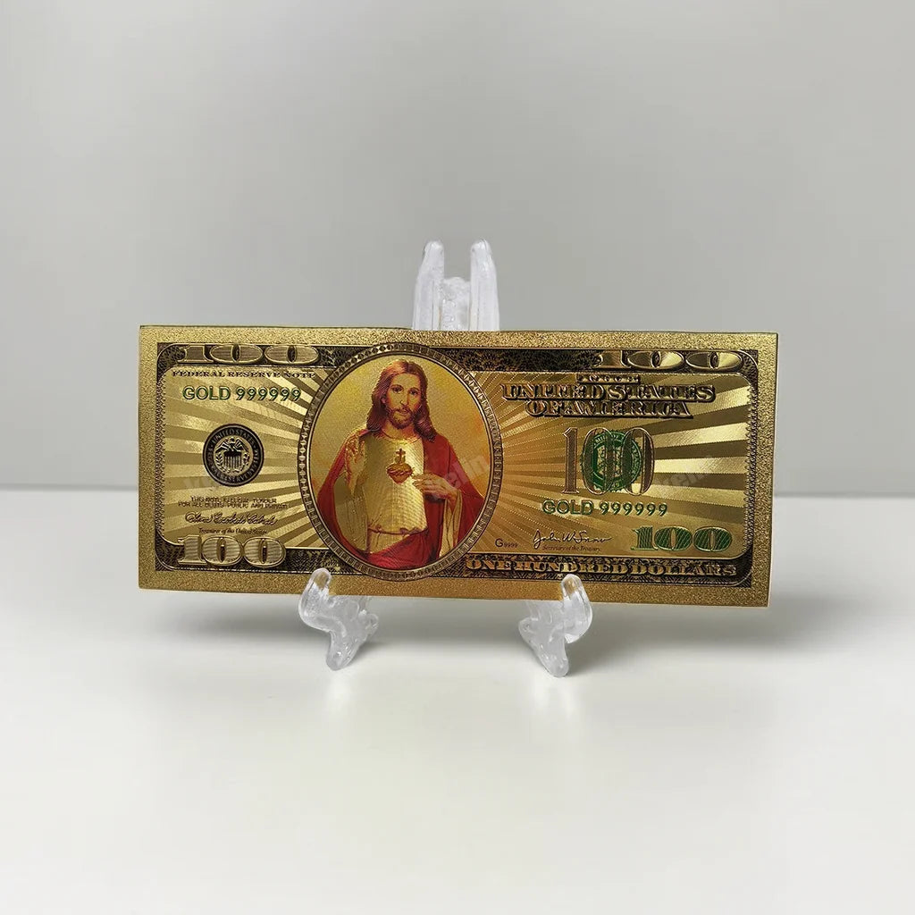 Wholesale Jesus Gold Notes RTS Religion Jesus Cross Gold Banknote in Stock