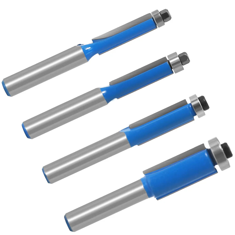 8mm Shank Long Top Bearing Router Bit Flush Trim Woodworking Carbide Milling Cutter for Wood OEM Customized Support