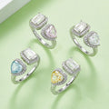 Abiding Jewelry Women Solid 925 Sterling Silver Wholesale Price GRA VVS1 DEF Color Moissanite Diamond Toi Et Moi Ring