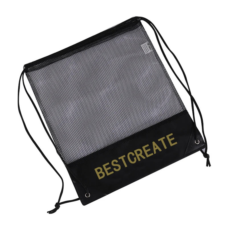 Custom Design Lightweight Multifunction Nylon Mesh Drawstring Clothing Backpack Bags for Swimming & Beach