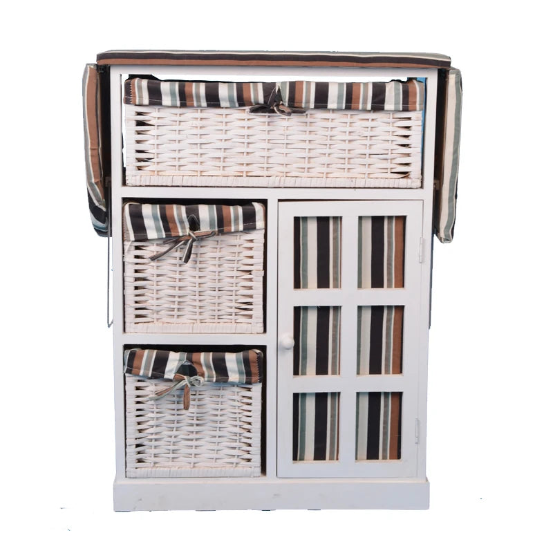 Iron Board Wooden Ironing Board Cabinet with Cover Drawer