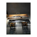 Factory Wholesale Customizable Epoxy Resin Solid Wood Dining Table European Design Hotel & Office Use Modern Style
