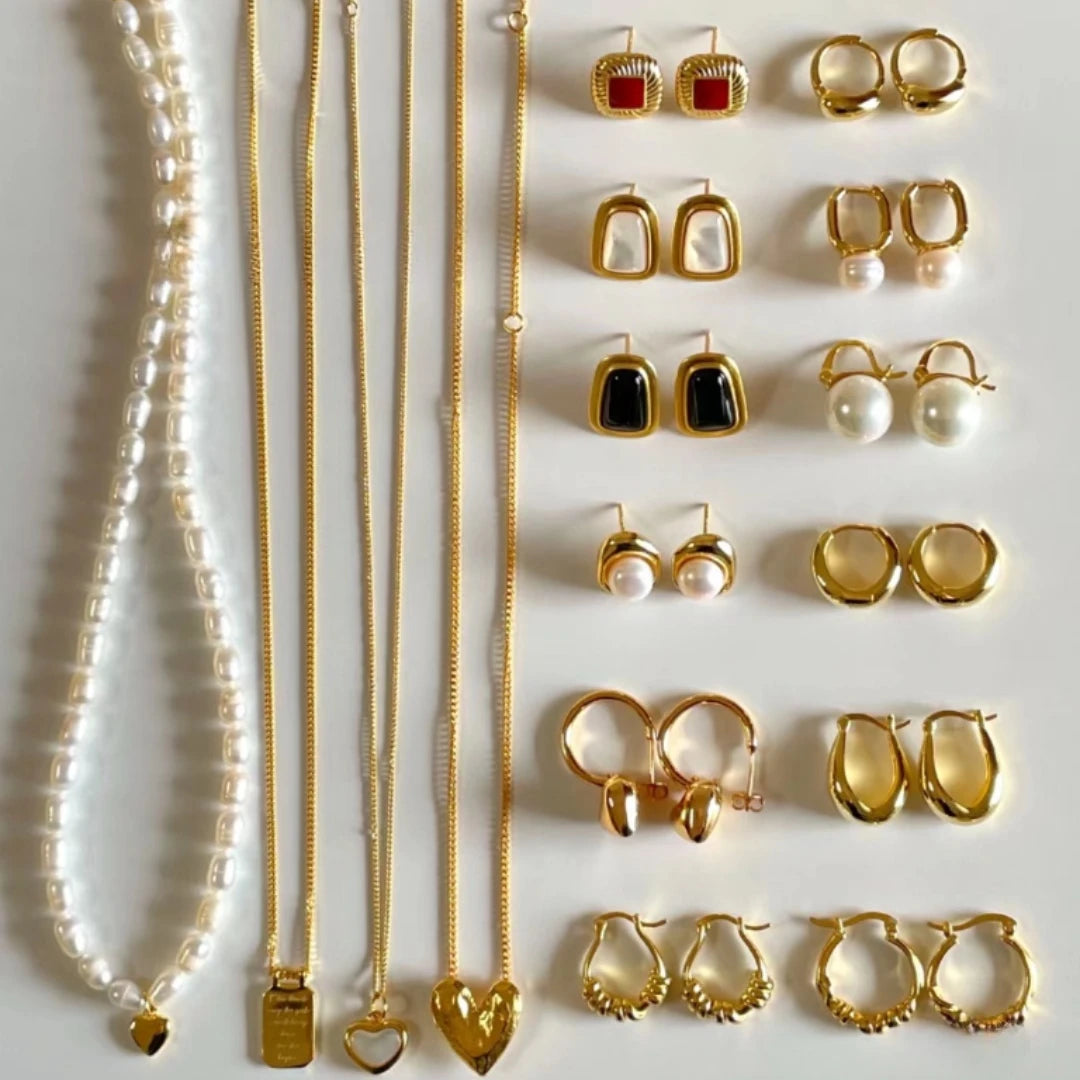 Custom Post Vintage Geometric Trend Pearl Earrings Accessories for Women Jewelry
