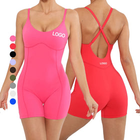Joyyoung Customized Womens Yoga Rompers One Piece Tummy Control Bodysuit Dancing Activewear Casual Jumpsuits