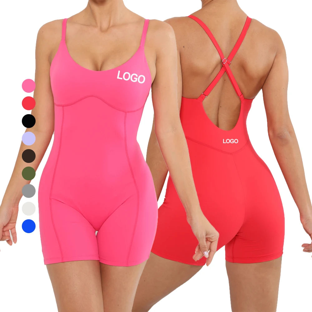 Joyyoung Customized Womens Yoga Rompers One Piece Tummy Control Bodysuit Dancing Activewear Casual Jumpsuits