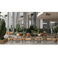 Wholesale China Factory foshan custom design restaurant hotel cafe furniture wooden sets with table and chair
